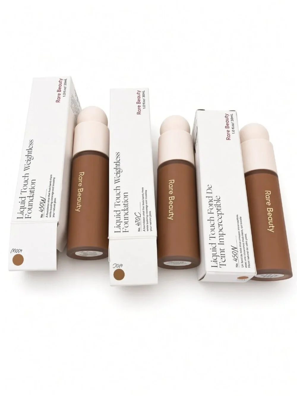 Rare Beauty 3-Pc Lot Foundation 430W 450N 470C Liquid Touch Tan NWT